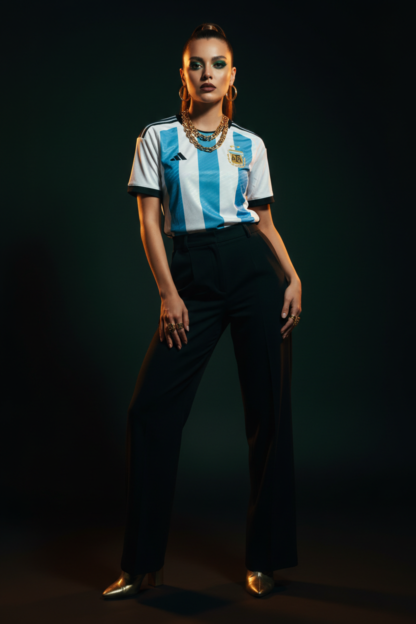 Woman in Argentina Jersey