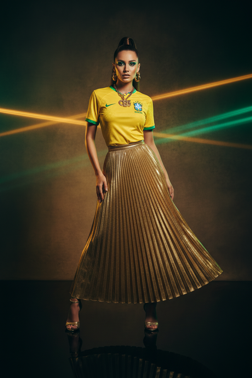 Woman in Brazil Jersey